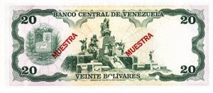 Venezuela / P-053s3 / 20 Bolivares / 18.09.1979 / SPECIMEN