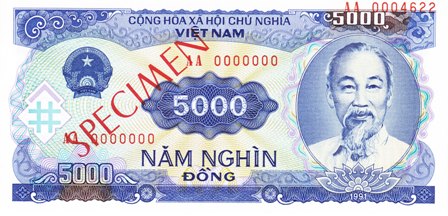 Viet Nam / P-108s / 5'000 Dong / 1991 (1993) / SPECIMEN