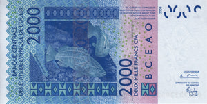 West African States / Senegal / P-716Kb / 2'000 Francs / 2003 (2004)