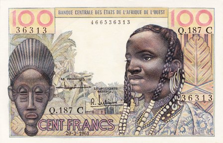 West African States P-301Cc 100 Francs 20.03.1961