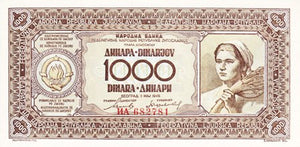Yugoslavia / P-067b / 1000 Dinara / 01.05.1946
