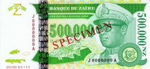 Zaire / P-78s / 500'000 Nouveaux Zaires / 25.10.1996 / SPECIMEN