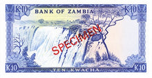 Zambia / P-22 / 10 Kwacha / ND (1976) / SPECIMEN