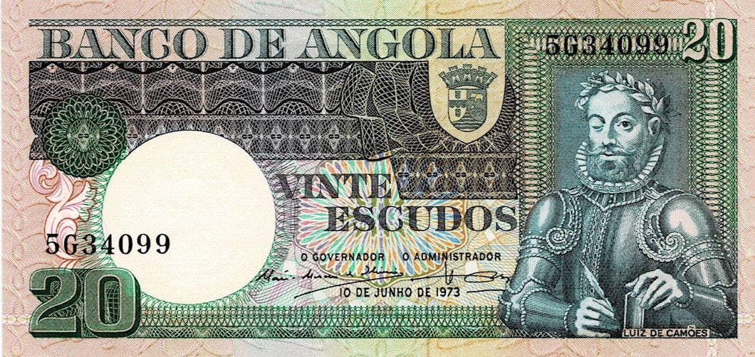 Angola P-104a 20 Escudos 10.06.1973