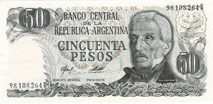 Argentina P-301b 50 Pesos ND (1976-78)
