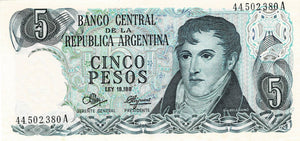Argentina P-288 5 Pesos ND (1971-73)