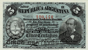 Argentina P-209 5 Centavos 1.11.1891