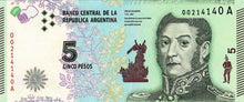 Argentina P-359 5 Pesos ND (2015)