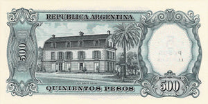 Argentina / P-283 / 5 Pesos on 500 Pesos / ND (1969-71)