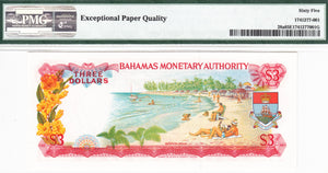 Bahamas / P-28a / 3 Dollars / L 1968
