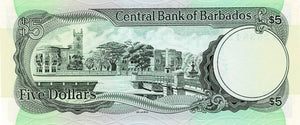 Barbados / P-32a / 5 Dollars / ND (1975)