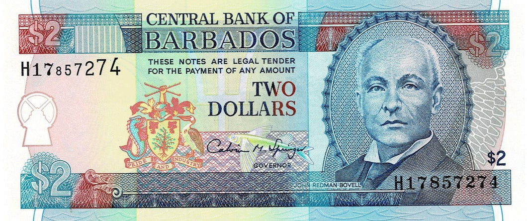 Barbados P-46 2 Dollars ND (1995)