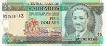 Barbados P-47 5 Dollars ND (1996)