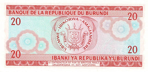Burundi / P-27a / 20 Francs / 01.06.1979