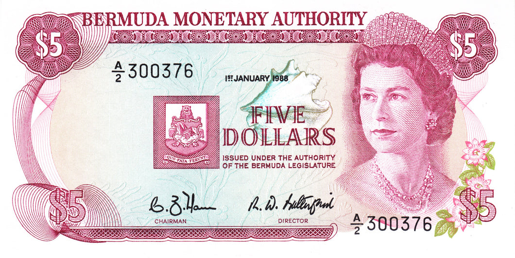 Bermuda / P-29d / 5 Dollars / 01.01.1988