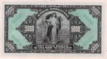 Bohemia and Moravia / P-16s / 5'000 Korun / 25.10.1943 / SPECIMEN