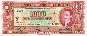 Bolivia P-149 1000 Bolivianos L 1945