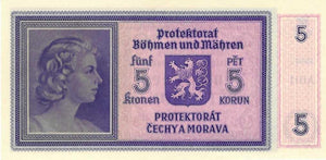 Bohemia and Moravia / P-04s / 5 Korun / ND (1940) / SPECIMEN