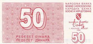 Bosnia-Herzegovina / P-023a / 50 Dinara / 01.08.1992