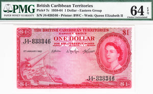 British Caribbean Terriitories / P-7c / 1 Dollar / 02.01.1962