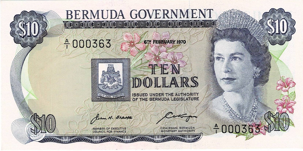 Bermuda P-25a 10 Dollars 06.02.1970