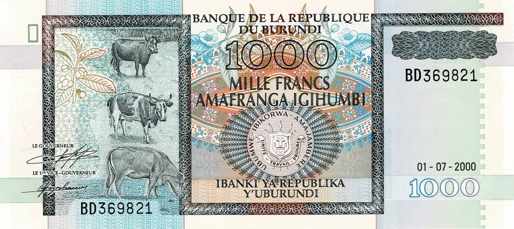Burundi P-39c 1000 Francs 01.07.2000