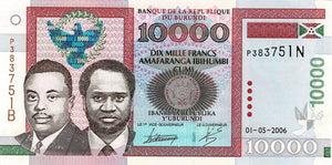 Burundi P-43b10'000 Francs 01.05.2006