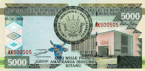 Burundi  P-48 5'000 Francs 2008