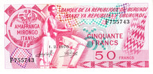 Burundi P-22b 50 Francs 1.2.1970
