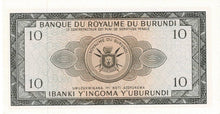 Burundi / P-09 / 10 Francs / 31.12.1965