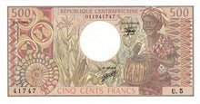 Central African Republiv P-9 500 Francs  01.07.1980