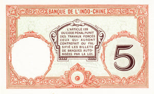 New Caledonia / P-36b / 5 Francs / ND (1926)