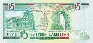 East Caribbean States / P-31m / 5 Dollars / ND (1994)