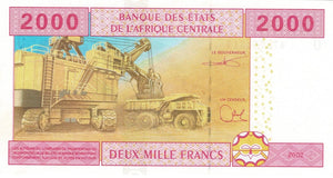 Central African States / Cameroun / P-208U / 2'000 Francs / 2002