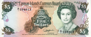 Cayman Islands / P-12a / 5 Dollars / 1991