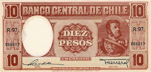 Chile P-111 10 Pesos ND (1947-58)