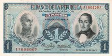 Colombia P-404b 1 Peso Oro 12.10.1963