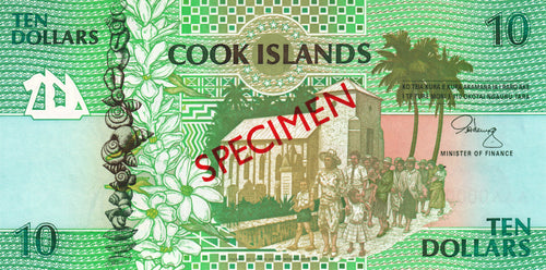 Cook Islands / P-8s / 10 Dollars / ND (1992) / SPECIMEN
