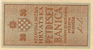 Croatia / P-06b / 50 Banica / 25.09.1942