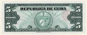Cuba / P-092a / 5 Pesos / 1960