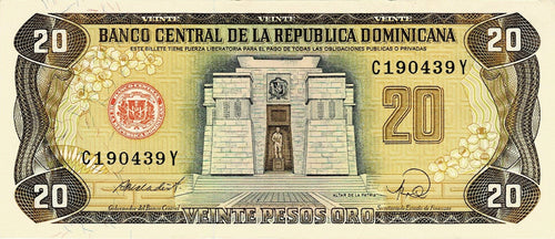 Dominican Republic P-120c 20 Pesos Oro 1988