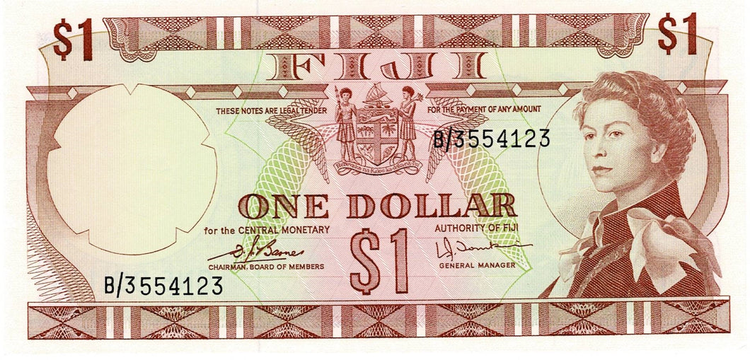 Fiji P-71b 1 Dollar ND (1974)