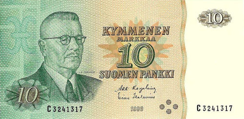 Finland P-111a 10 Markkaa 1980