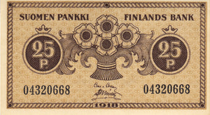 Finland / P-033 / 25 Pennia / 1918
