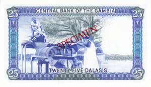 Gambia / P-11as / 25 Dalasis / ND (1987-90) SPECIMEN