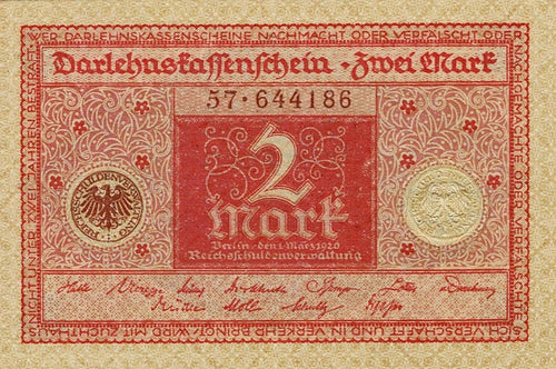Germany P-59 2 Mark 01,03.1920