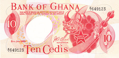 Ghana P-12b 10 Cedis 08.01.1969