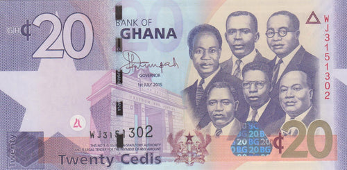 Ghana P-40f 20 Cedis 1.7.2015