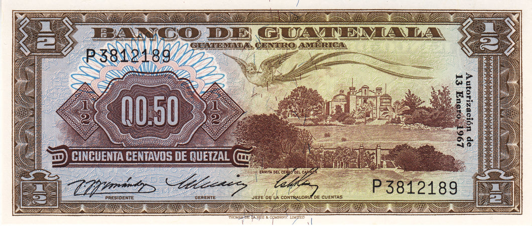 Guatemala / P-051d / 1/2 Quetzal / 13.01.1967