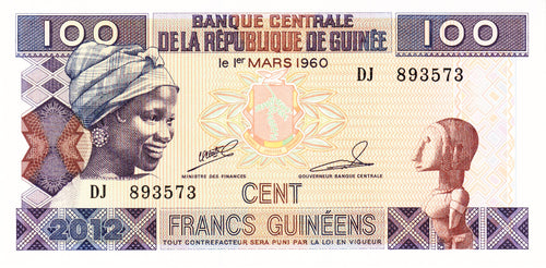 Guinea P-35b 100 Frans 2012